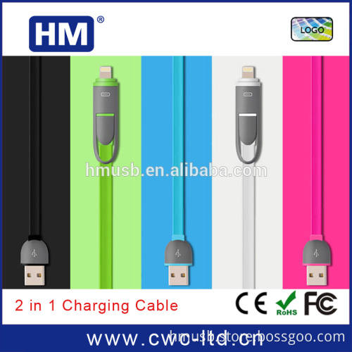 BSCI audit factory 2 in 1 retractable cable print logo